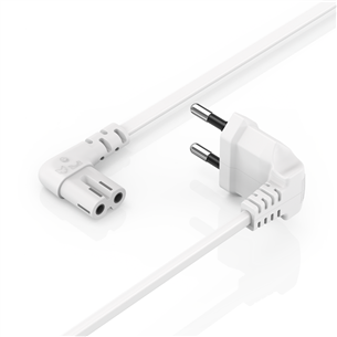 Hama Power Cord, 2-pin, angled, 3 m, white - Power cable