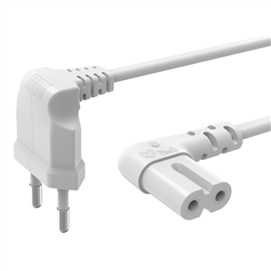 Hama power cord, 2-pin, угловой, белый - Кабель питания