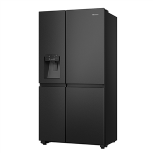 Hisense, No Frost, Water & Ice dispenser, 632 L, 179 cm, black - SBS-Refrigerator