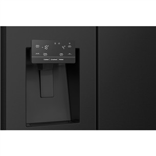 Hisense, No Frost, vanduo ir ledukai, talpa 632 L, aukštis 179 cm, juodas - Šaldytuvas