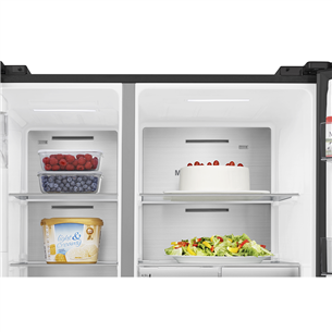 Hisense, No Frost, Water & Ice dispenser, 632 L, 179 cm, black - SBS-Refrigerator