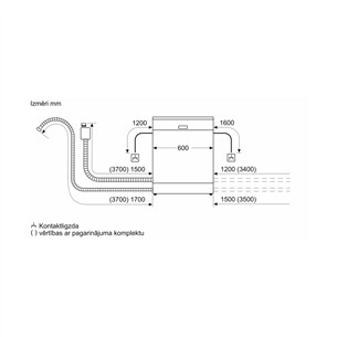 Bosch Serie 4, 13 komplektų talpa, plotis 60 cm - Įmontuojama indaplovė