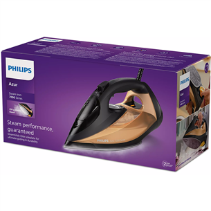 Philips Azur 7000 Series, 2800 Вт, черный/золотистый - Паровой утюг