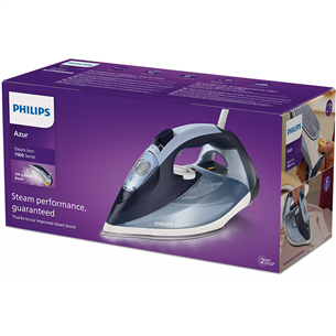 Philips Azur 7000 Series, 2800 Вт, голубой - Паровой утюг