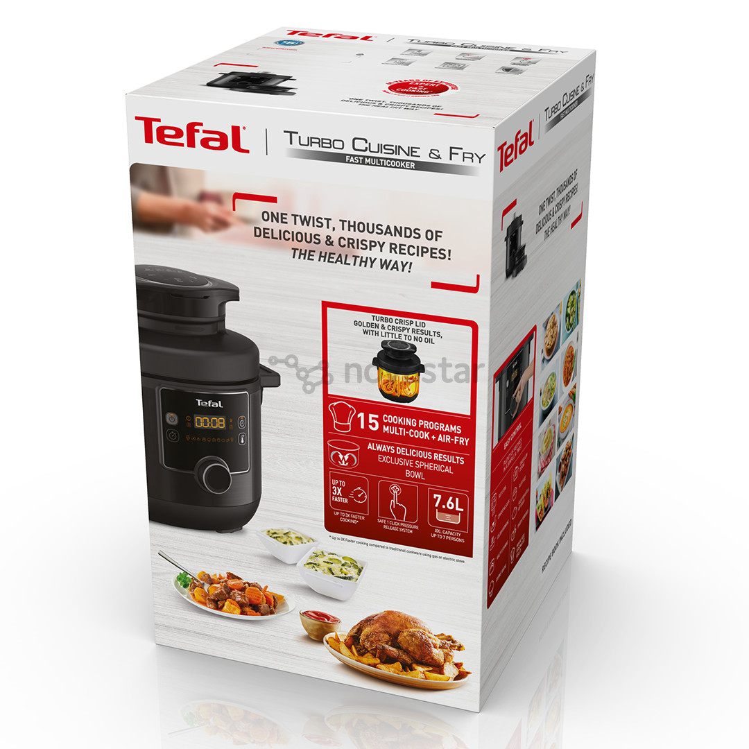 Tefal Turbo Cuisine & Fry, 1200 Вт, черный - Мультиварка-скороварка