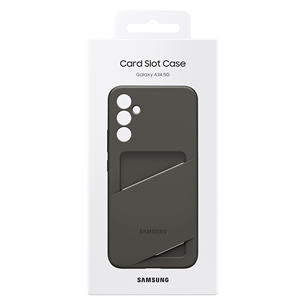 Samsung Card Slot Cover, Galaxy A34, с карманом для карты, черный - Чехол