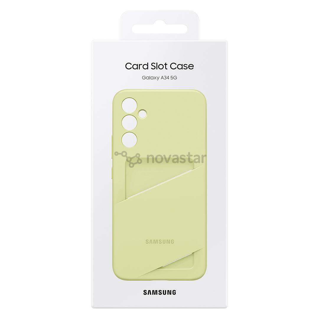Samsung Card Slot Cover, Galaxy A34, с карманом для карты, светло-зеленый - Чехол