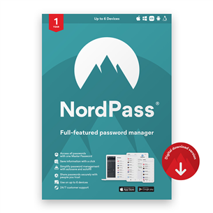 NordPass - 1-Year password manager Subscription For 6 Devices NP1C1Y-NSLT-E