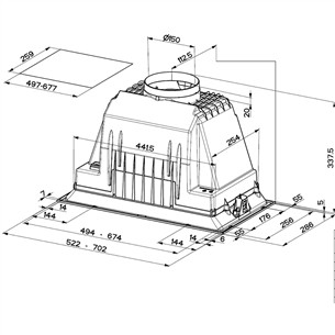 Faber INKA PLUS HCS X A52, 590 m³/h, nerūdijantis plienas - Gartraukis