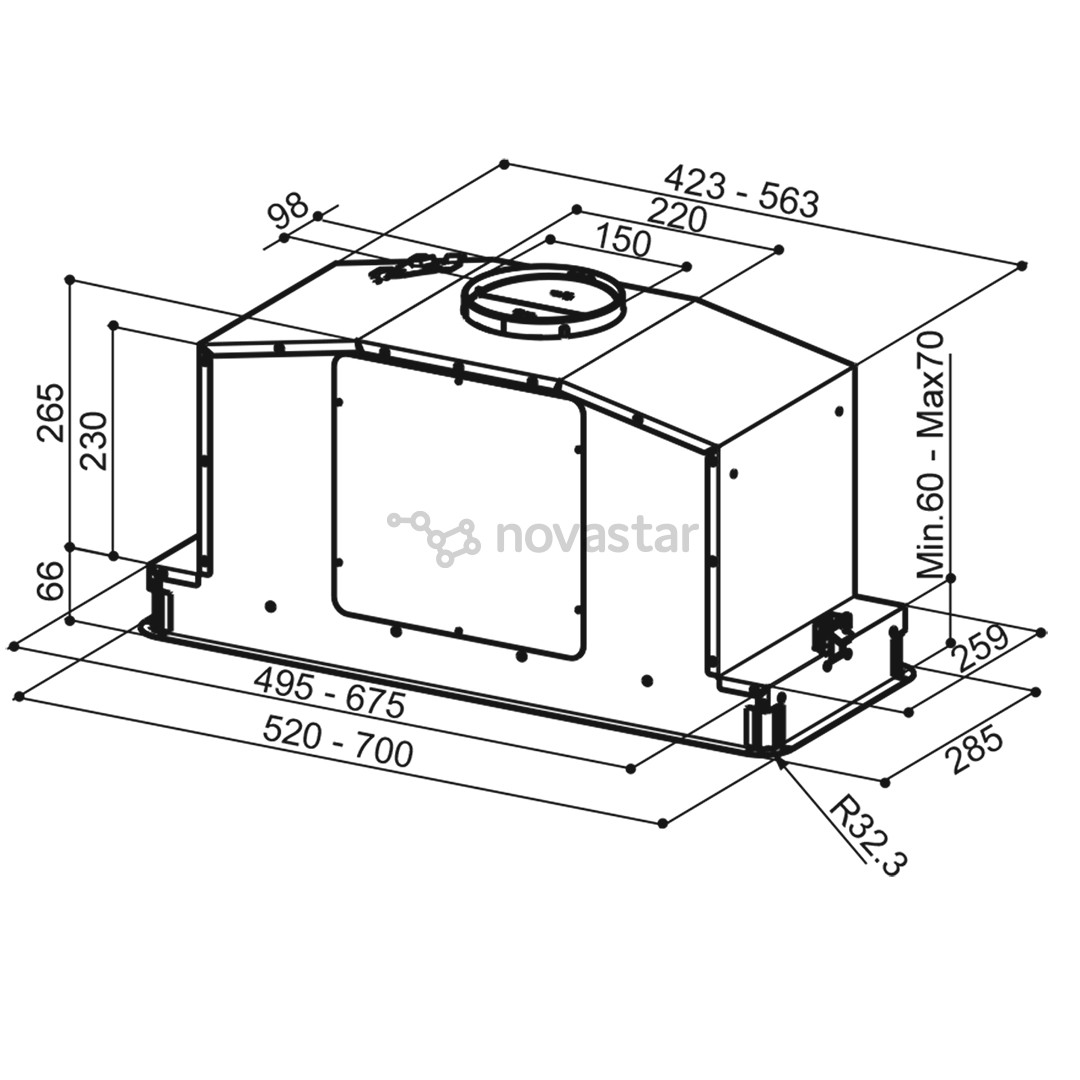 Faber IN-LIGHT WH MATT KL A52, 710 m³/h, matt white - Built-in cooker hood