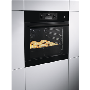 Orkaitė AEG BEB351110B, SteamBake 6000, gaminimas garuose, 71 L