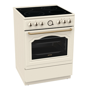 Gorenje, 11 функций, 71 л, ширина 60 см, бежевый - Керамическая плита