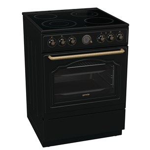 Gorenje, 11 функций, 71 л, ширина 60 см, черный - Керамическая плита