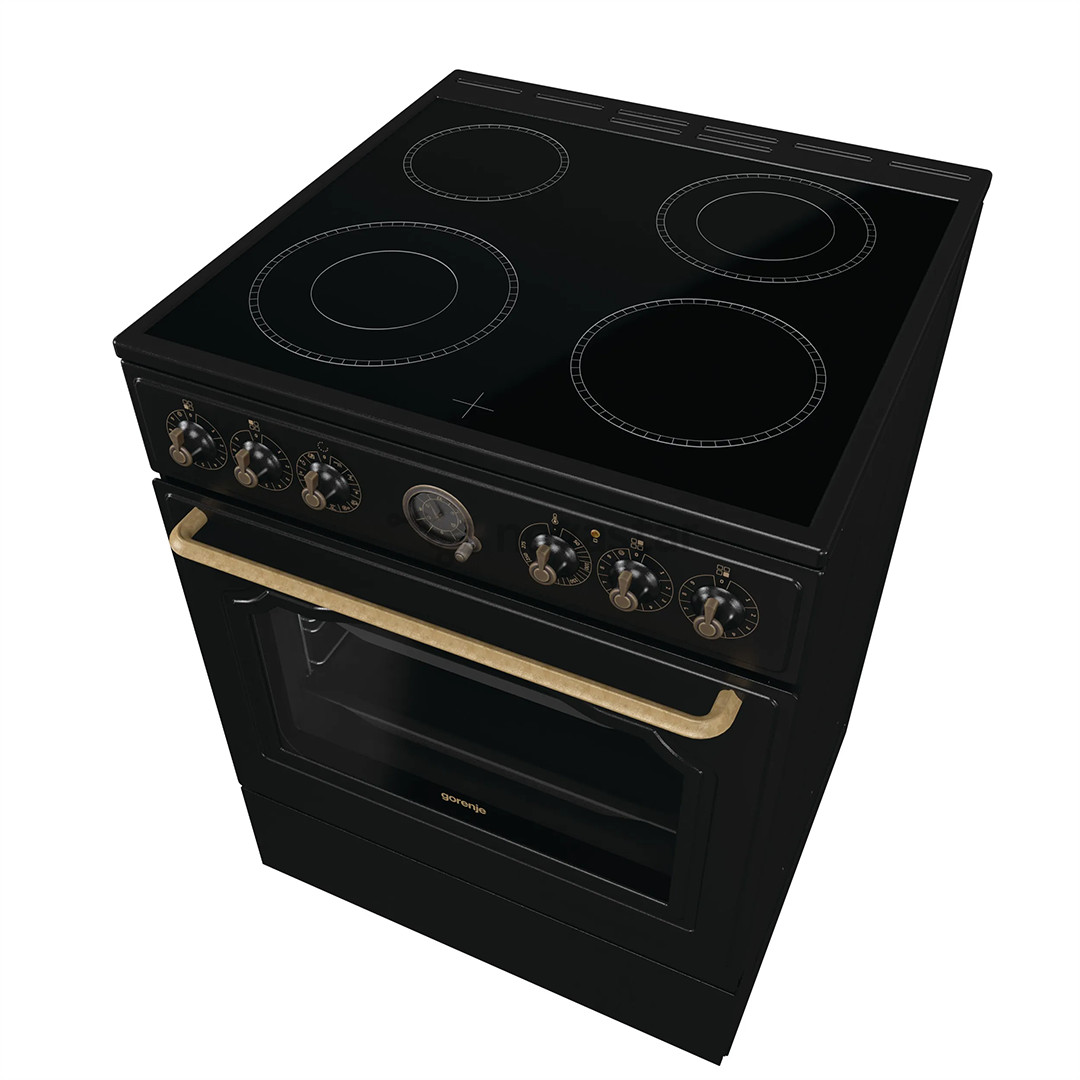 Gorenje, 11 функций, 71 л, ширина 60 см, черный - Керамическая плита