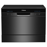 Hansa, mini, 6 place settings, black - Free standing dishwasher