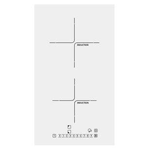 Schlosser, Domino, без рамы, ширина 29 см, белый - Интегрируемая индукционная варочная панель PI302S1CW