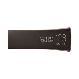 USB atmintinė Samsung BAR Plus, USB 3.1, 128 GB, titan gray