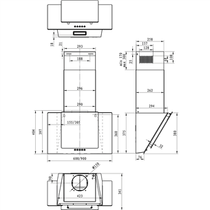 Gartraukis Hisense MH6INBG, 650 m³/h, 60 cm