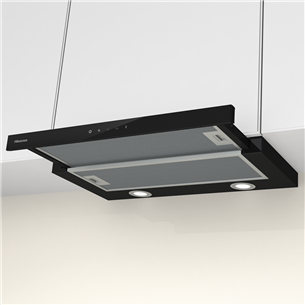 Hisense, width 60 cm, 450 m³/h, black - Built-in cooker hood