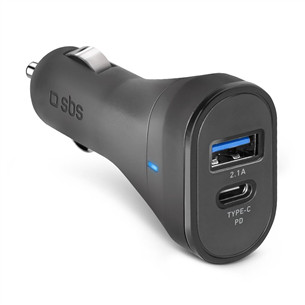 SBS, USB-A, USB-C, 10 W, juodas - Automobilinis įkroviklis TECRTC1USB2AUL