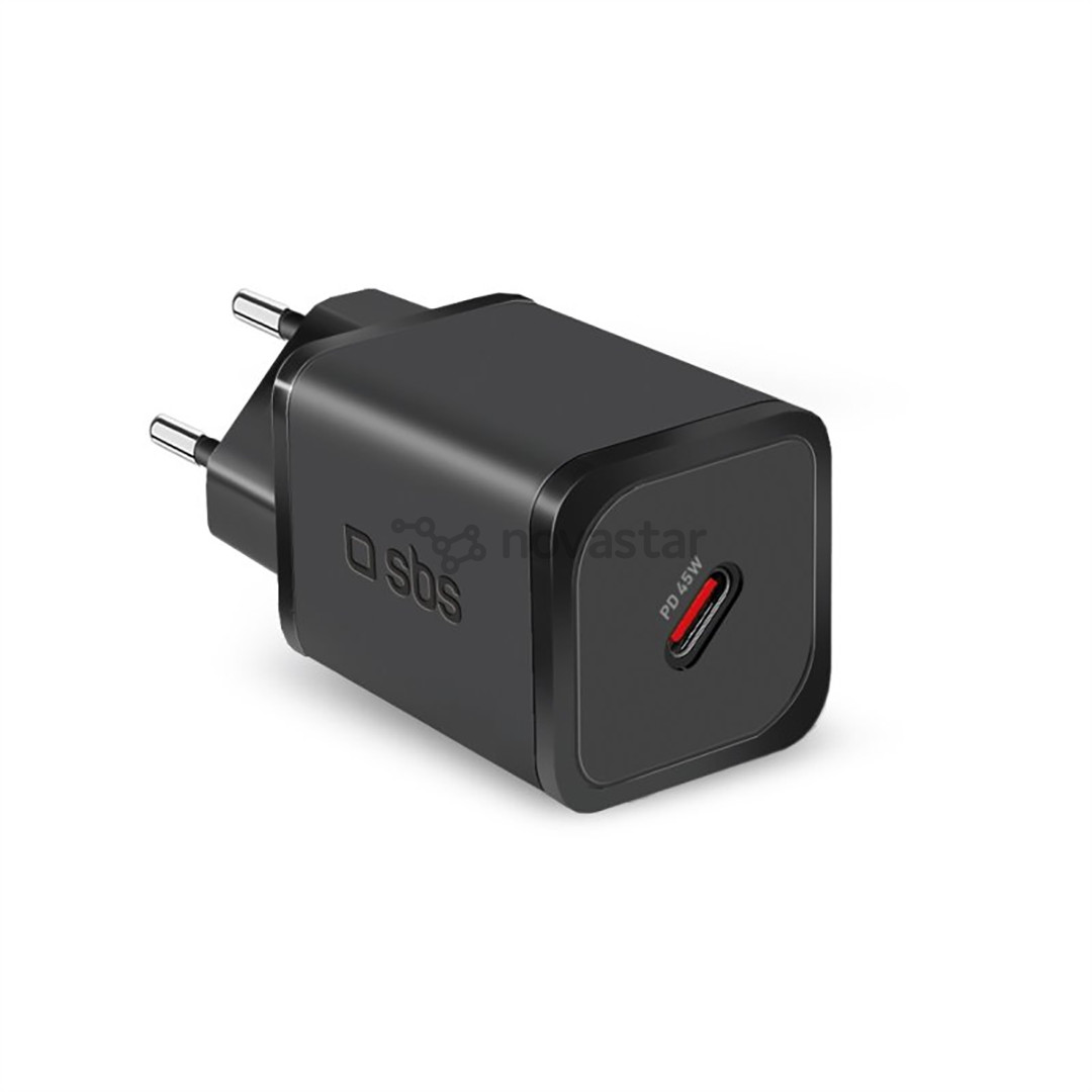 SBS Mini Wall Charger, USB-C, 45 W, juodas - Įkroviklis