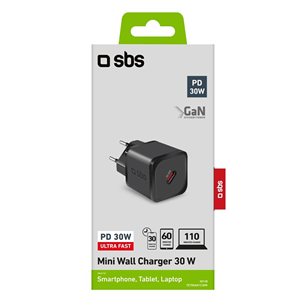 Įkroviklis SBS Mini Wall Charger, USB-C, 30 W