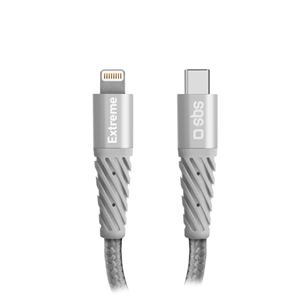SBS Extreme Charging Cable, USB-C - Lightning, 1,5 m, gray - Cable