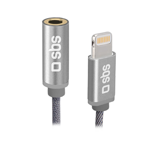 Adapteris SBS, Lightning - 3,5 mm jack, silver