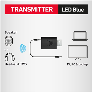 Adapteris SBS Wireless adpater, USB-A, 3,5 mm, Bluetooth