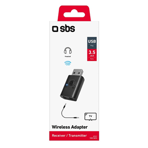 SBS Wireless adpater, USB-A, 3,5 mm, Bluetooth, black - Wireless adapter