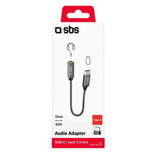 Adapteris SBS, USB-C - 3,5 mm jack, dark gray