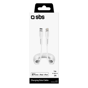 SBS Charging Data Cable, USB-C - Lightning, white - Cable