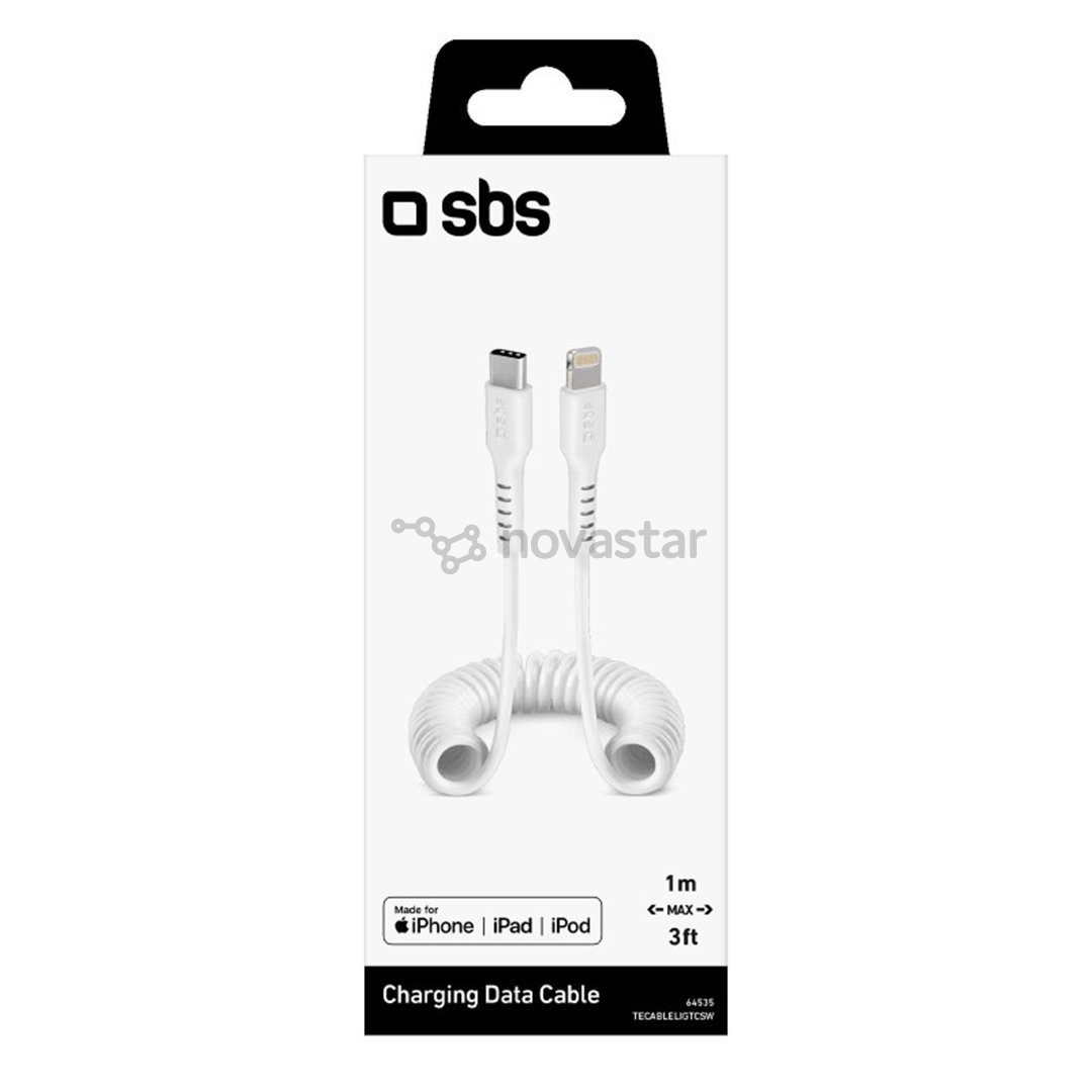 SBS Charging Data Cable, USB-C - Lightning, белый - Кабель