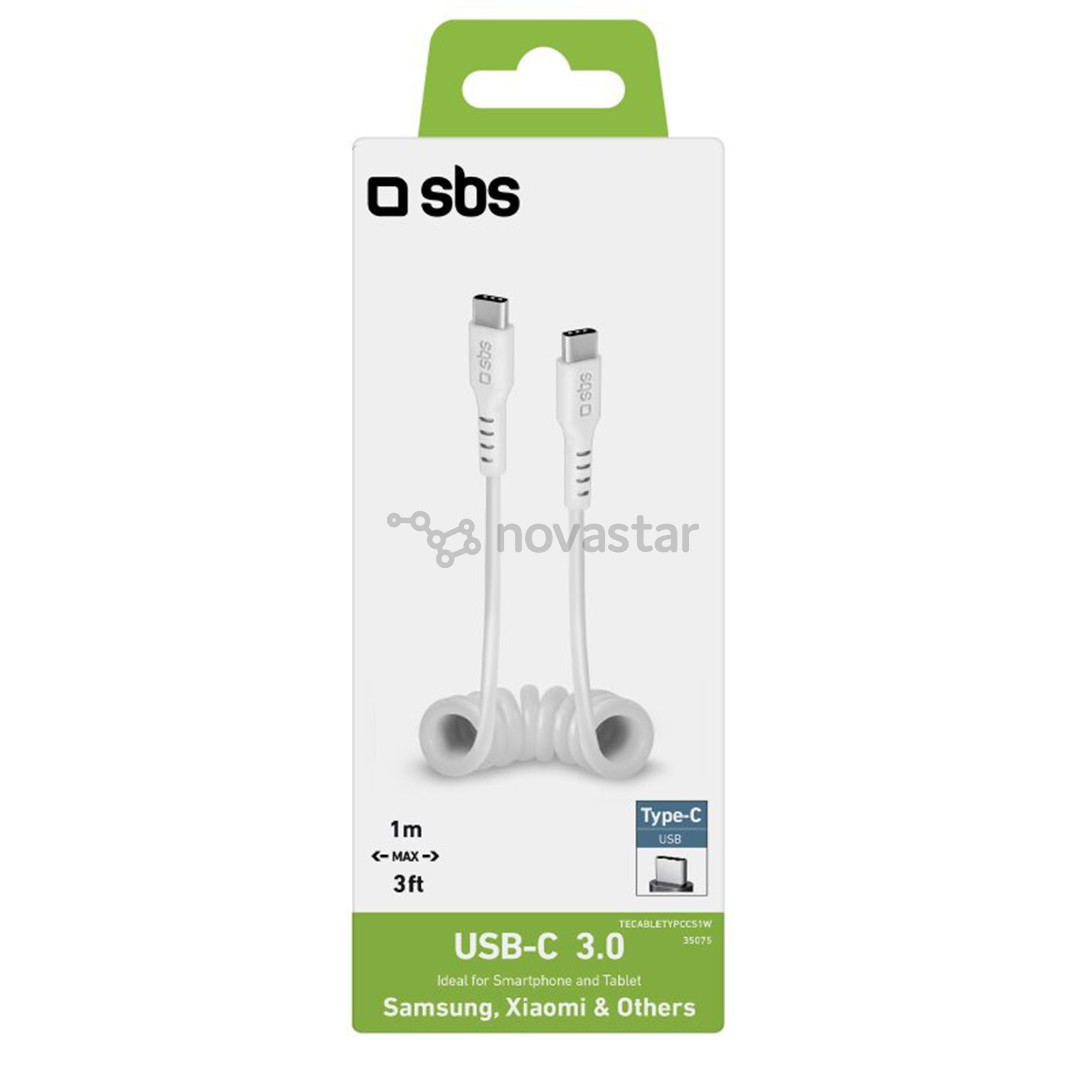 SBS Charging Data Cable, USB-C - USB-C, white - Cable