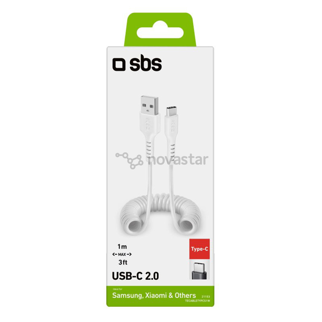 SBS Charging Data Cable, USB-A - USB-C, white - Cable