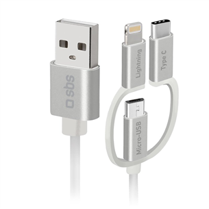 Laidas SBS, USB-A - USB-C, Micro USB, Lightning, 1.2 m TECABLEUSBIP53189W