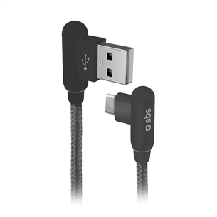Laidas SBS, USB-A - USB-C, 90°, 1 m, black TECABLE90TCK