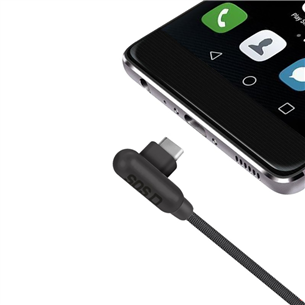Laidas SBS, USB-A - USB-C, 90°, 1 m, black