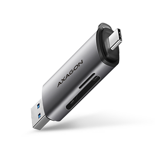 AXAGON CRE-SAC SuperSpeed USB-C / USB-A Card Reader, темно-серый - Считыватель карт памяти