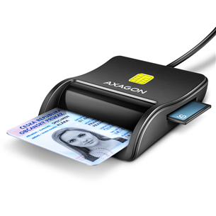 ID kortelių skaitytuvas AXAGON CRE-SM3SD, USB-A CRE-SM3SD