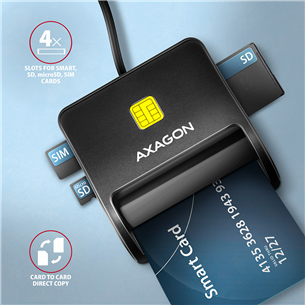 ID kortelių skaitytuvas AXAGON CRE-SM3SD, USB-A