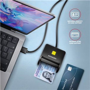 ID kortelių skaitytuvas AXAGON CRE-SM3SD, USB-A