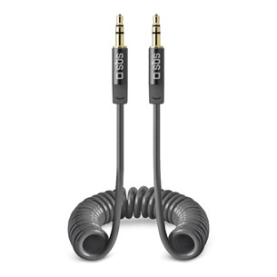 SBS, 3.5mm - 3.5mm, coiled, dark gray - Cable TECABLE35SPIRDG