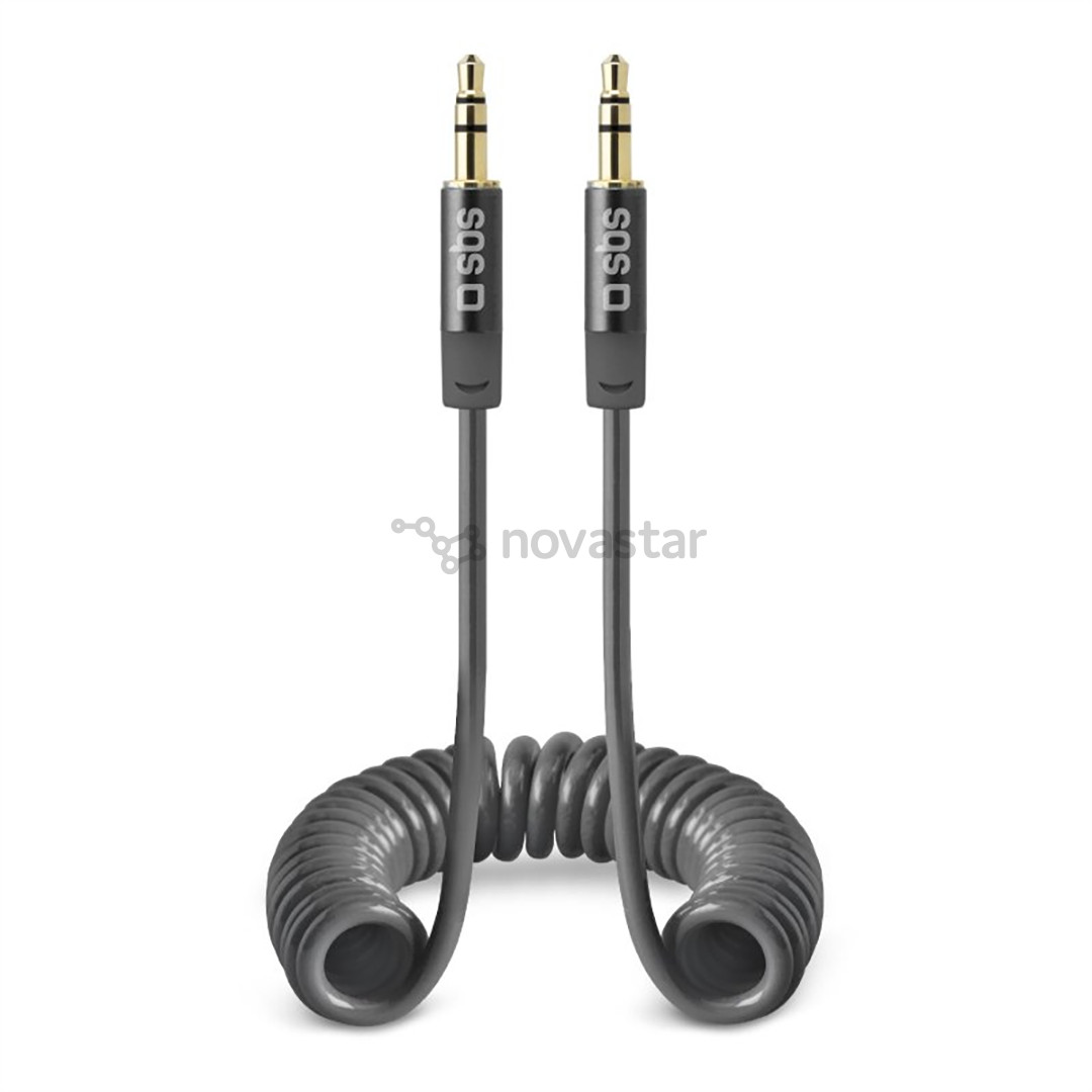 SBS, 3,5 мм - 3,5 мм, спиральный, темно-серый - Кабель