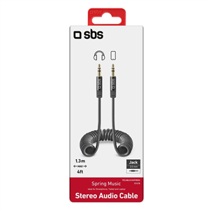 SBS, 3.5mm - 3.5mm, coiled, dark gray - Cable