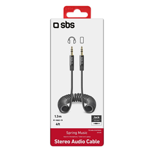 Laidas SBS, 3.5mm - 3.5mm, coiled, dark gray