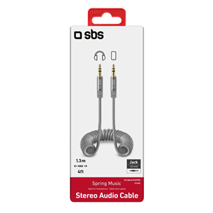 Laidas SBS, 3.5mm - 3.5mm, coiled, light gray