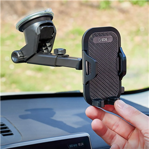 SBS, suction cup, black - Smartphone car mount