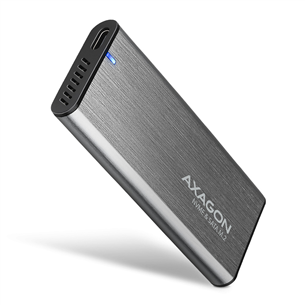 SSD dėklas Axagon EEM2-SG2 Raw Box, USB-C, M.2 NVME, SATA, silver EEM2-SG2