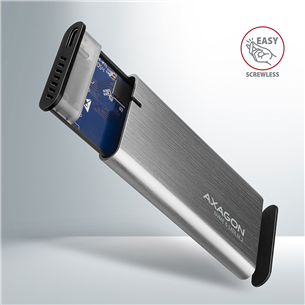 SSD dėklas Axagon EEM2-SG2 Raw Box, USB-C, M.2 NVME, SATA, silver